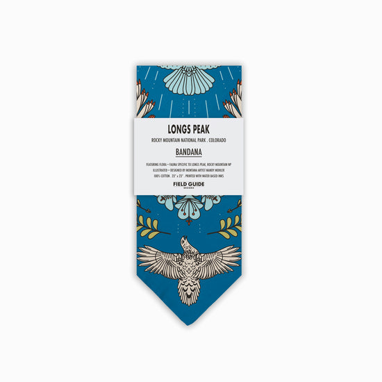 Longs Peak - Rocky Mountain National Park - Colorado - Landmark Bandana - Blue