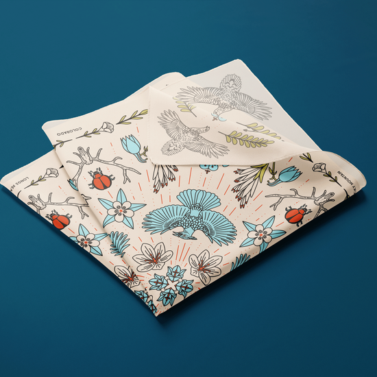 Longs Peak - Rocky Mountain National Park - Colorado - Landmark Bandana - Cream