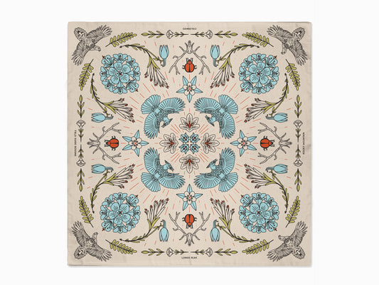 Longs Peak - Rocky Mountain National Park - Colorado - Landmark Bandana - Cream
