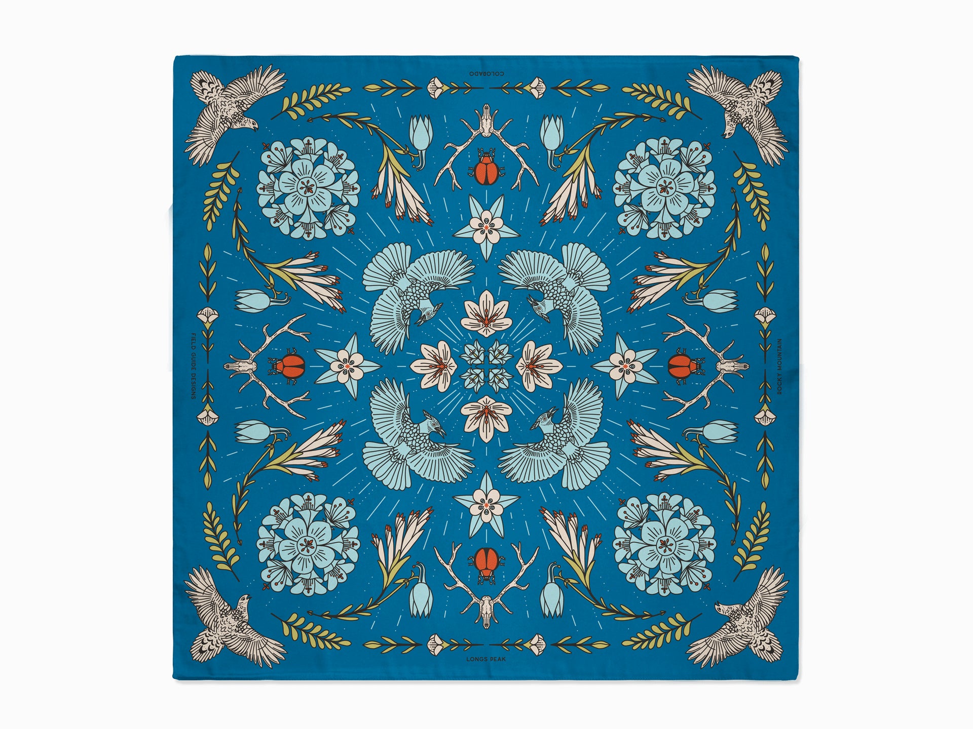 Longs Peak - Rocky Mountain National Park - Colorado - Landmark Bandana - Blue