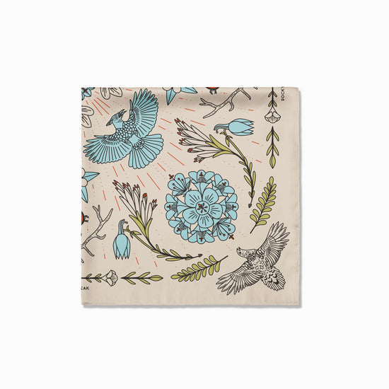 Longs Peak - Rocky Mountain National Park - Colorado - Landmark Bandana - Cream