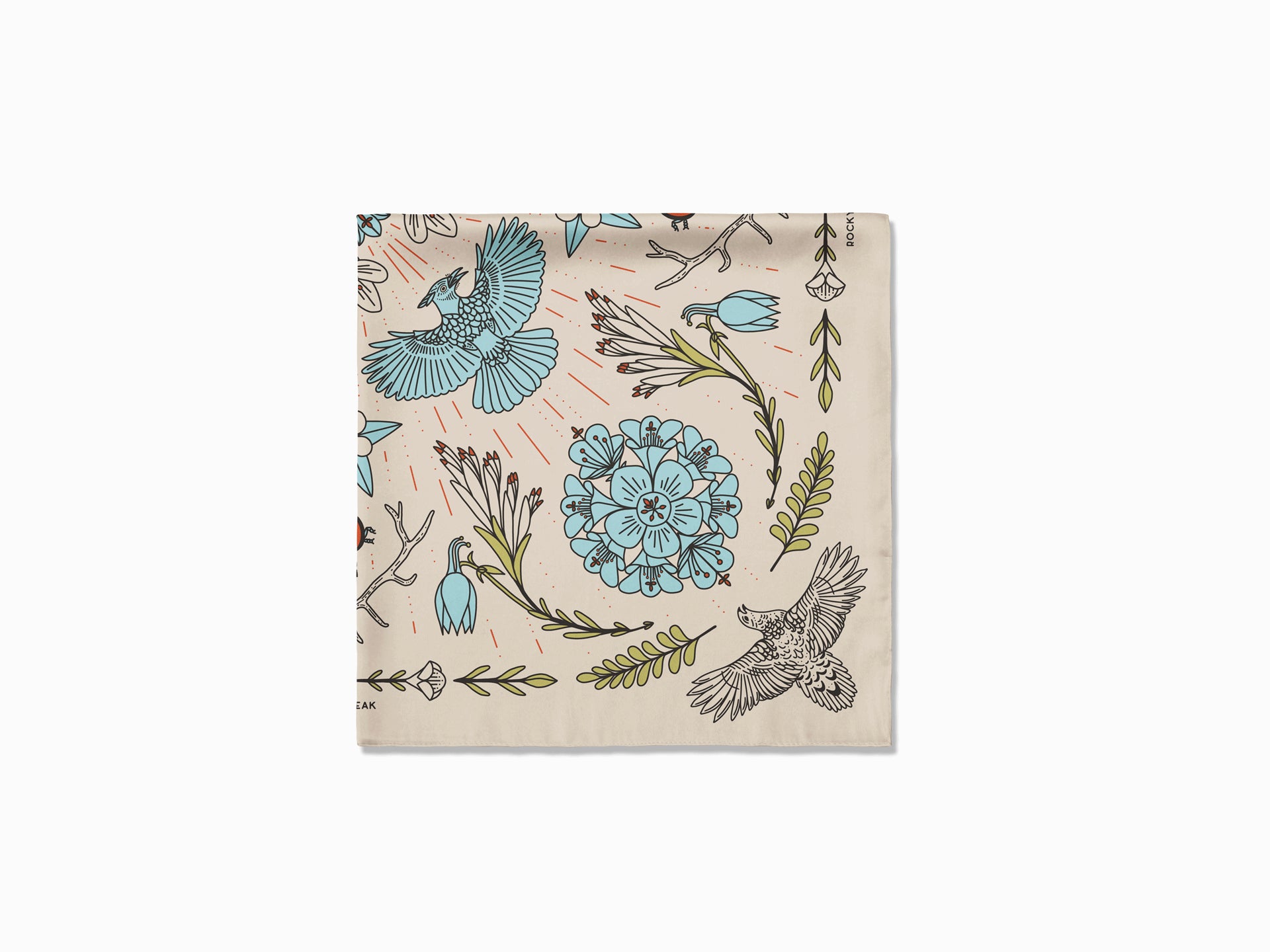 Longs Peak - Rocky Mountain National Park - Colorado - Landmark Bandana - Cream