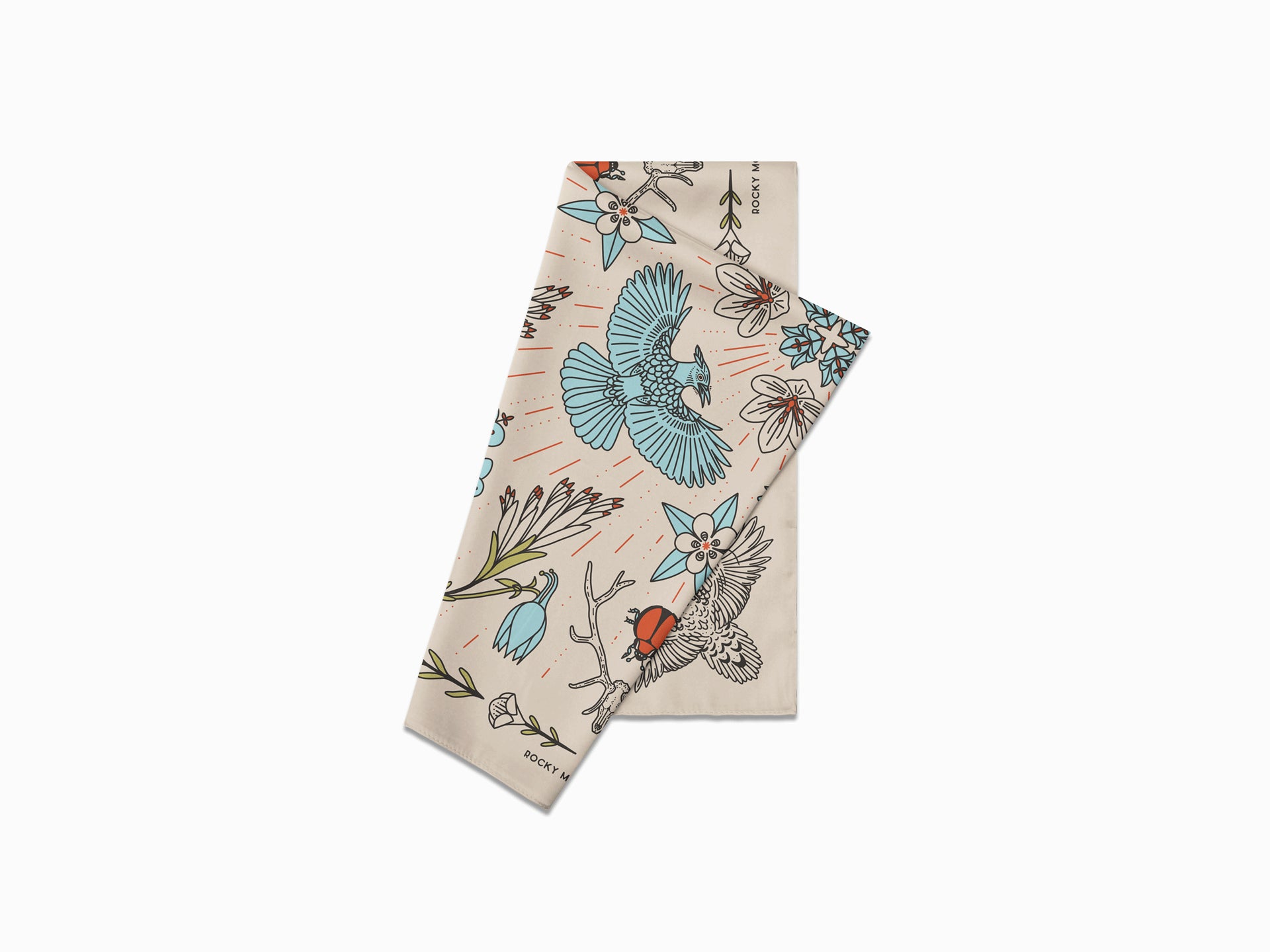 Longs Peak - Rocky Mountain National Park - Colorado - Landmark Bandana - Cream