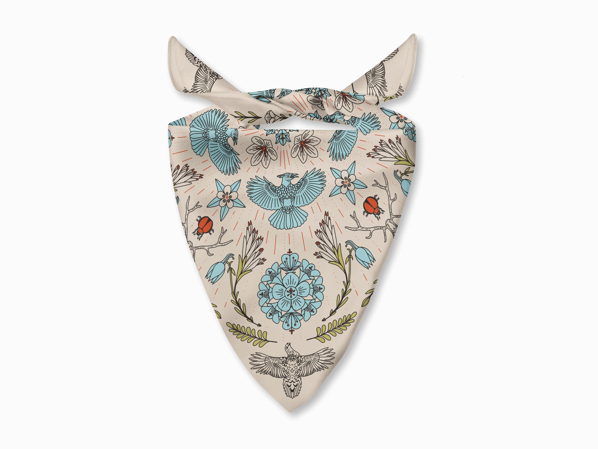Longs Peak - Rocky Mountain National Park - Colorado - Landmark Bandana - Cream