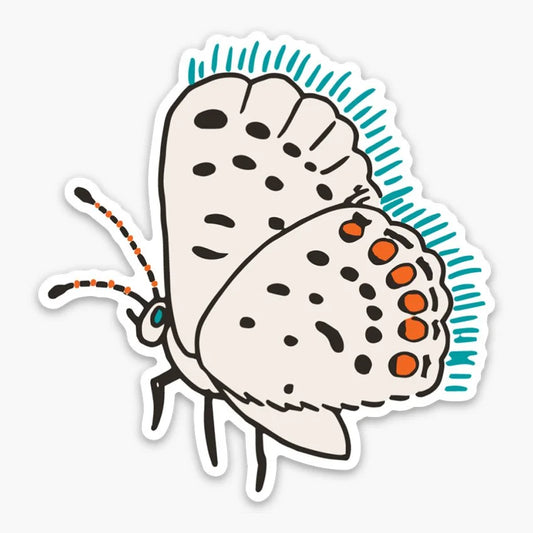 Lupine Blue Butterfly Sticker - Profile