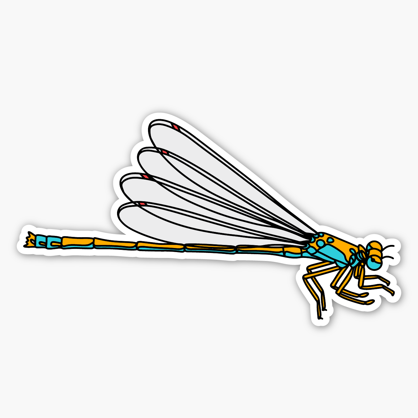 Pacific Forktail Damselfly Sticker