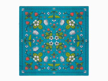 Woodland Strawberry Bandana - Green Leaves